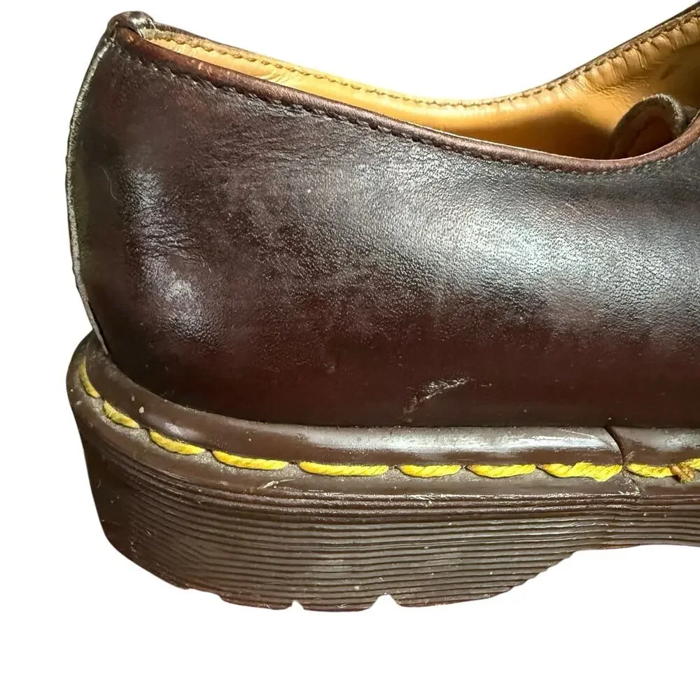 Dr Martens Y2K Leather Oxford Shoes‎ Mens Sz 7 UK Made in England Vtg 1561 Brown